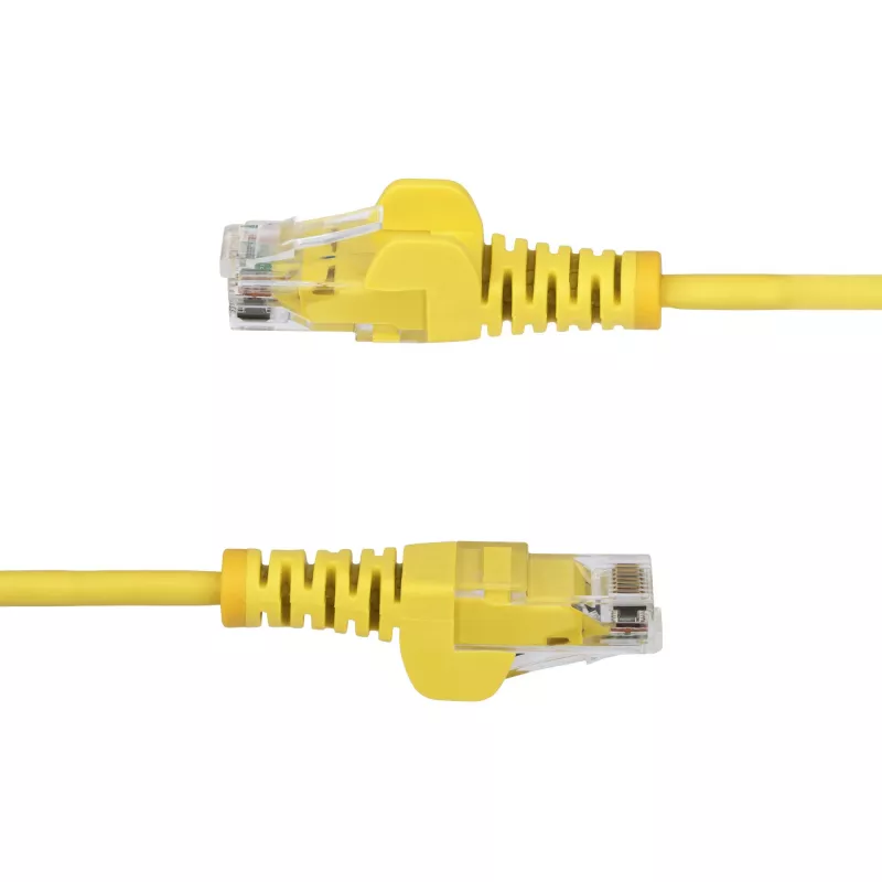 StarTech.com 10 m cabo Ethernet CAT6 fino amarelo, snagless, 100 W PoE, UTP, LSZH, 28AWG fio de cobre puro, cabo de rede patch RJ45 fino com alívio de tensão, testado individualmente