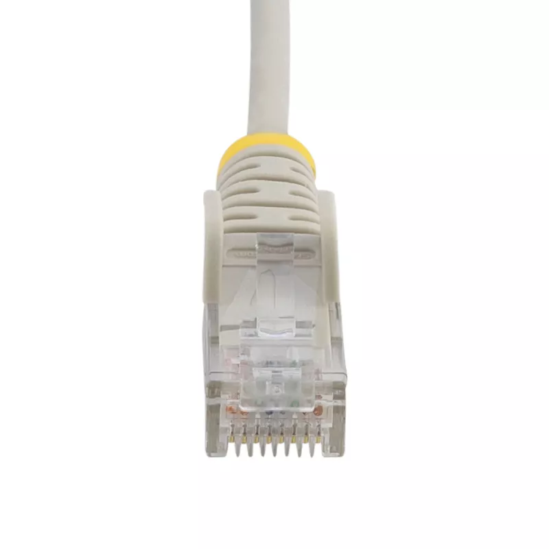 StarTech.com 15m cabo Ethernet CAT6 fino cinzento, sem encaixe, 100W PoE, UTP, LSZH, 28AWG fio de cobre puro desencapado, cabo de rede patch RJ45 fino com alívio de tensão, testado individualmente