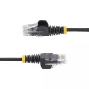 StarTech.com 15 m cabo Ethernet CAT6 fino preto, snagless, 100 W PoE, UTP, LSZH, 28AWG fio de cobre puro, cabo de rede patch RJ45 fino com alívio de tensão, testado individualmente