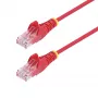 StarTech.com 15 m cabo Ethernet CAT6 fino vermelho, snagless, 100 W PoE, UTP, LSZH, 28AWG fio de cobre puro, cabo de rede patch RJ45 fino com alívio de tensão, testado individualmente