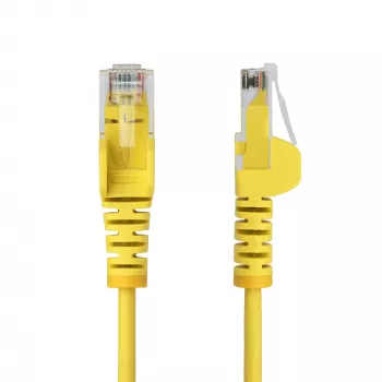 StarTech.com 15m cabo Ethernet CAT6 fino amarelo, com proteção do encaixe, 100W PoE, UTP, LSZH, 28AWG fio de cobre puro desencapado, cabo de rede patch RJ45 fino com alívio de tensão, testado individualmente