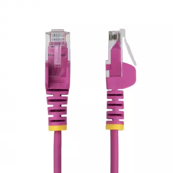 StarTech.com 1,5 m cabo Ethernet CAT6 fino rosa, snagless, 100 W PoE, UTP, LSZH, 28AWG fio de cobre puro, cabo de rede patch RJ45 fino com alívio de tensão, testado individualmente