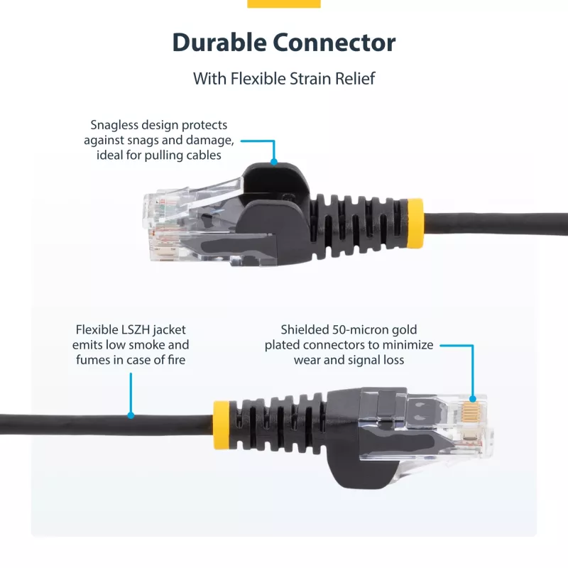 StarTech.com 2m cabo Ethernet CAT6 fino rosa, com proteção do encaixe, 100W PoE, UTP, LSZH, 28AWG cabo de cobre puro desencapado, cabo de rede patch RJ45 fino com alívio de tensão, testado individualmente
