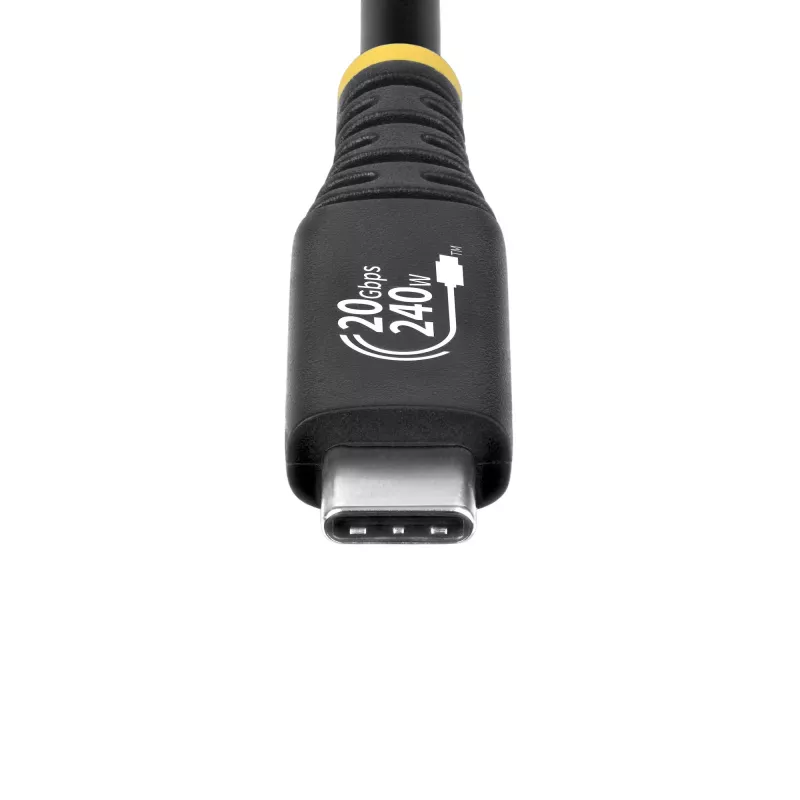 StarTech.com cabo USB4 de 2 m (6 ft), 20 Gbit/s, cabo USB-C certificado USB-IF, 240 W PD EPR, 4K 120 Hz DP 1.4, revestimento TPE, cabo USB-C preto