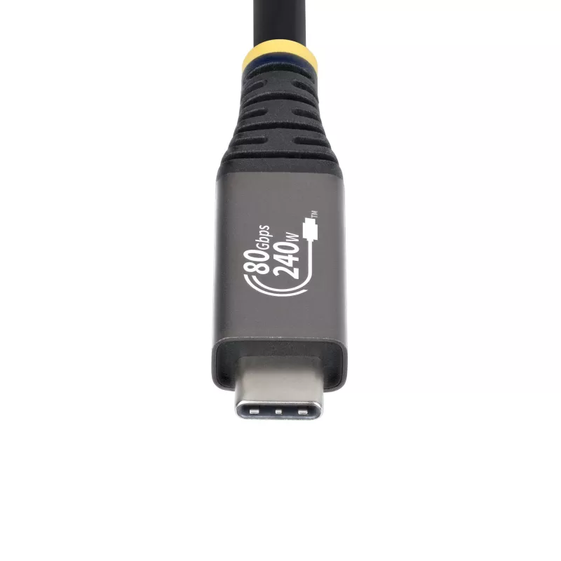 StarTech.com Cabo USB4 de 1 m, 80Gbit/s, cabo USB-C certificado USB-IF, 240W PD, 8K 120Hz/4K 240Hz DP2.1 DP80, revestimento TPE, compatível com Thunderbolt 4 – cabo USB-C preto