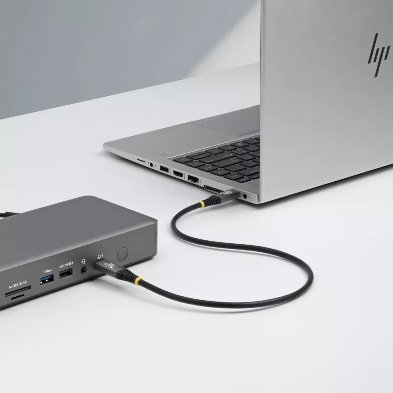 StarTech.com Cabo USB4 de 1 m, 80Gbit/s, cabo USB-C certificado USB-IF, 240W PD, 8K 120Hz/4K 240Hz DP2.1 DP80, revestimento TPE, compatível com Thunderbolt 4 – cabo USB-C preto