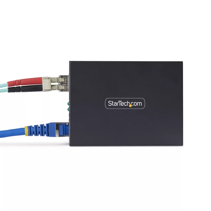 Conversor de suporte Gigabit Ethernet de cobre para fibra ótica StarTech.com, SM LC, 40 km, 10/100/1000 Mbit/s, RJ45 para LC, metal maciço, Jumbo Frames 9K, conforme TAA
