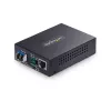 Conversor de suporte Gigabit Ethernet de cobre para fibra ótica StarTech.com, SM LC, 40 km, 10/100/1000 Mbit/s, RJ45 para LC, metal maciço, Jumbo Frames 9K, conforme TAA