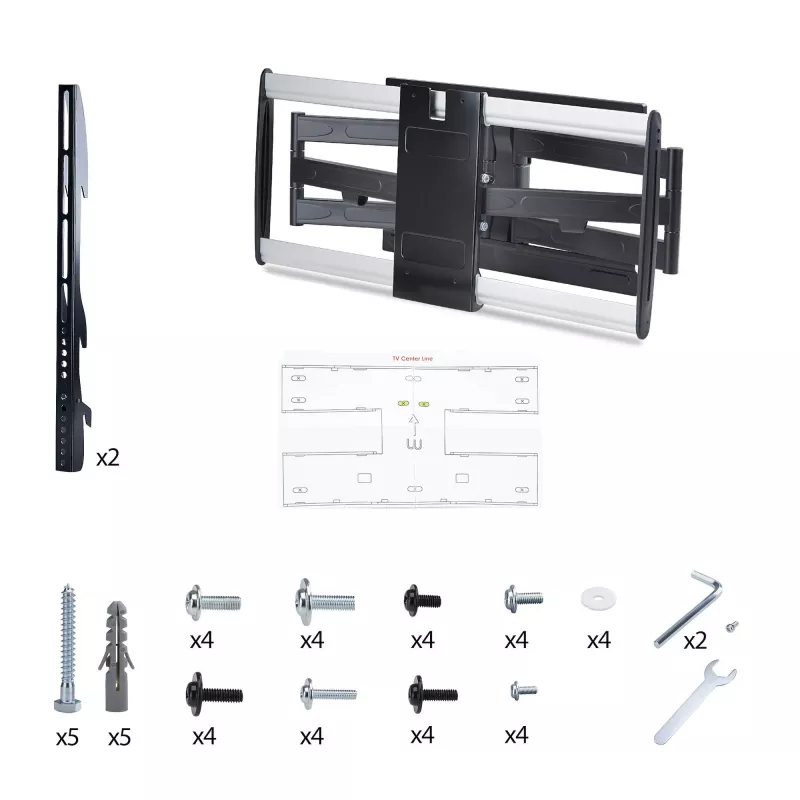 Suporte de parede para TV articulado ultrafino StarTech.com para ecrãs planos até 65 polegadas e 45 kg, VESA 600x400, suporte de baixo perfil conforme TAA