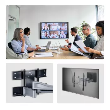 Suporte de parede para TV articulado reforçado StarTech.com para ecrãs planos até 100 polegadas e 85 kg, VESA 800x500, suporte de baixo perfil, conforme TAA