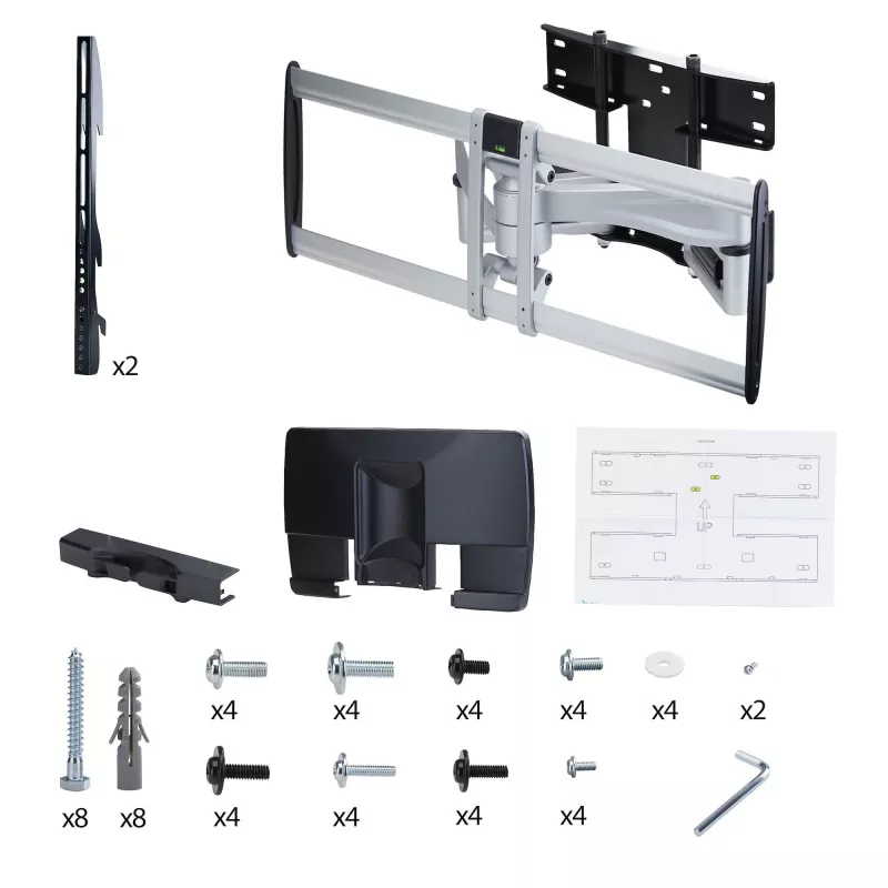 Suporte de parede para TV articulado reforçado StarTech.com para ecrãs planos até 100 polegadas e 85 kg, VESA 800x500, suporte de baixo perfil, conforme TAA