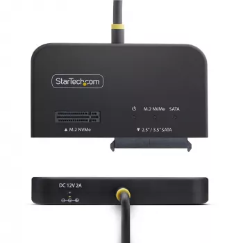 Adaptador StarTech.com USB-C/USB-A para M.2 NVMe e SATA de 2,5 polegadas/3,5 polegadas, 10 Gbit/s, leitor externo de SSD sem ferramentas, B+M/M-Key