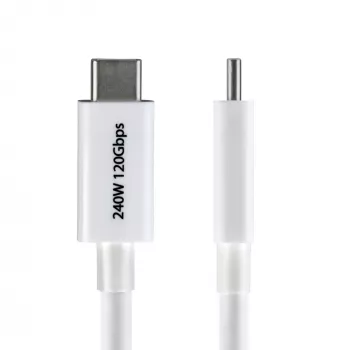 StarTech.com Cabo Thunderbolt 5 de 1,5ft (50 cm), 80Gbit/s/até 120Gbit/s, 240W PD, 8K 60Hz, cabo Thunderbolt certificado, compatível com Thunderbolt 4/USB4/USB-C – branco