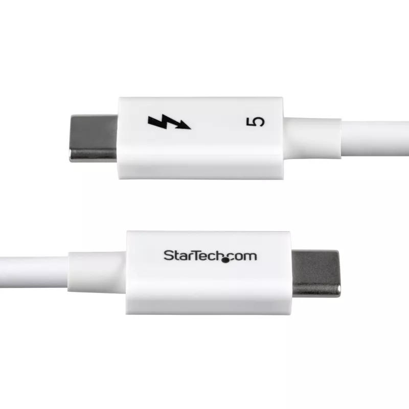 StarTech.com Cabo Thunderbolt 5 de 1,5ft (50 cm), 80Gbit/s/até 120Gbit/s, 240W PD, 8K 60Hz, cabo Thunderbolt certificado, compatível com Thunderbolt 4/USB4/USB-C – branco