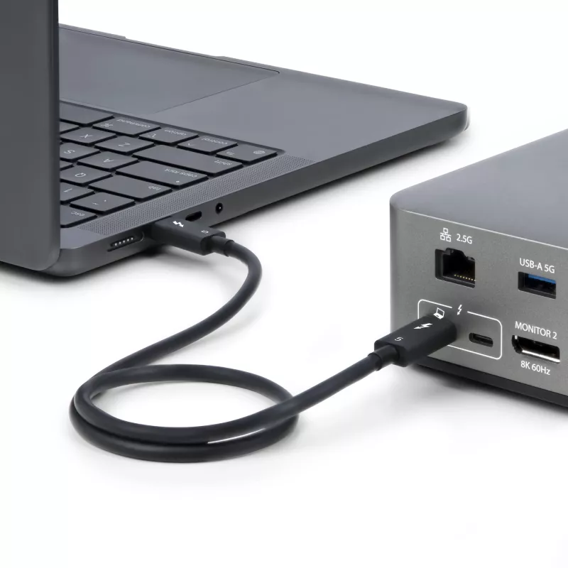 StarTech.com Cabo Thunderbolt 5 de 2,6ft (80 cm), 80Gbps/até 120Gbps, 240W PD, 8K 60Hz, cabo Thunderbolt certificado, compatível com Thunderbolt 4/USB4/USB-C – branco