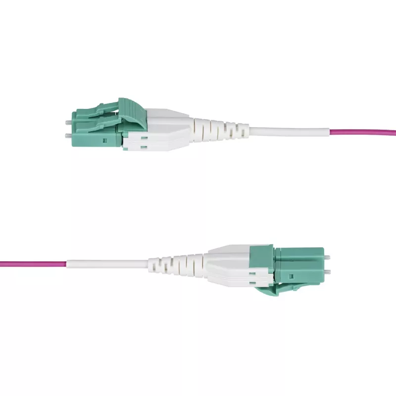 Cabo de fibra ótica multimodo OM4 LC para LC (UPC) StarTech.com 30 m (100 ft), violeta erika, 50/125 µm, 40G/100G, LOMMF/VCSEL, cabo patch de fibra Uniboot, OFNR Riser