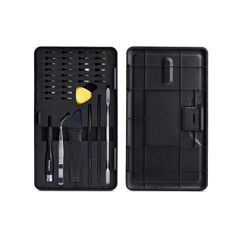 Kit de ferramentas de reparação de computadores StarTech.com de 40 peças para portátil/PC/eletrónica/telefone, conjunto de 30 pontas de precisão, tampa removível com base magnética, ferramentas de alavanca