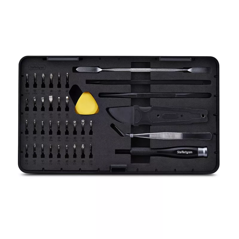 Kit de ferramentas de reparação de computadores StarTech.com de 40 peças para portátil/PC/eletrónica/telefone, conjunto de 30 pontas de precisão, tampa removível com base magnética, ferramentas de alavanca