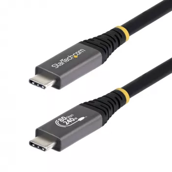 StarTech.com Cabo USB4 de 1,5 m (5ft), 80Gbit/s, cabo USB-C certificado USB-IF, 240W PD, 8K 120Hz/4K 240Hz DP2.1 DP80, revestimento TPE, compatível com Thunderbolt 4 – cabo USB-C preto