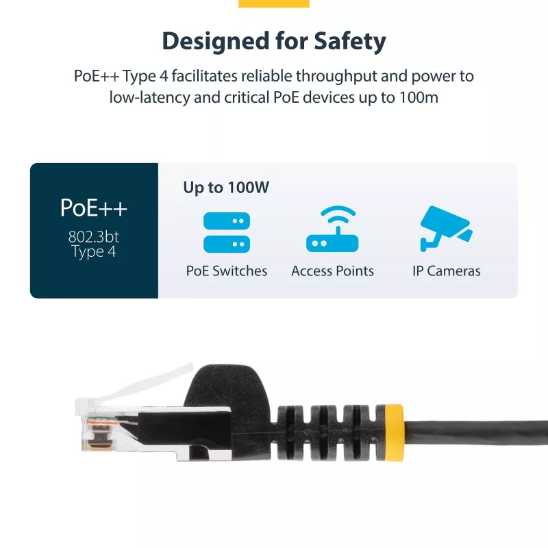 Cabo Ethernet CAT6 fino StarTech.com 25 cm verde, proteção da patilha, 100 W PoE, UTP, LSZH, 28AWG cobre nu maciço, cabo patch de rede RJ45 fino com alívio de tensão, testado individualmente