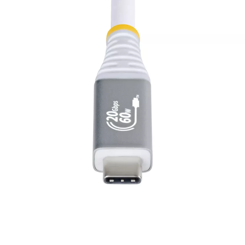 Cabo USB-C StarTech.com 3 m (10 ft) USB4, 20 Gbit/s, cabo USB-C certificado USB-IF, 60 W PD, 4K 120 Hz DP 1.4, revestimento TPE – branco