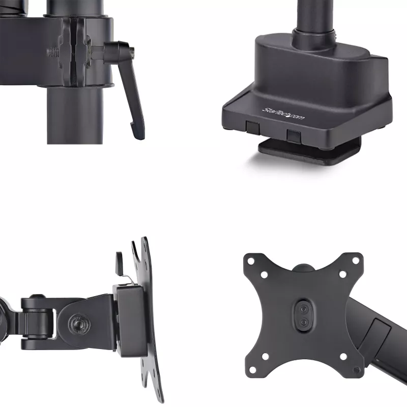 Suporte de monitor de secretária StarTech.com para ecrãs até 40 polegadas/8 kg, braço com assistência mecânica por mola, fixação em C/passagem pela secretária, instalação por cima, ajuste sem ferramentas