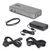 StarTech.com Docking station USB-C para dois monitores, DisplayPort, 4K 60Hz, carregamento de portátil 100W, 1GbE, sem drivers, dock multi-monitor para Windows