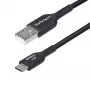 StarTech.com Cabo de carregamento USB-A para USB-C de 15 cm (6in), carregar e sincronizar, 3A, USB 2.0, revestimento TPE – cabo de carregamento USB preto