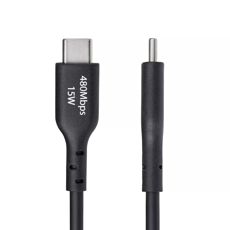 StarTech.com Cabo de carregamento USB-A para USB-C de 15 cm (6in), carregar e sincronizar, 3A, USB 2.0, revestimento TPE – cabo de carregamento USB preto
