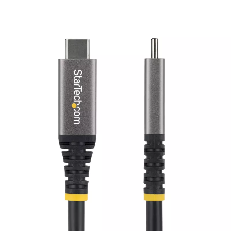 Cabo USB4 StarTech.com de 3 m (10 ft), 20 Gbit/s, cabo USB-C certificado USB-IF, 60W PD, 4K 120Hz DP 2.1, revestimento TPE, cabo USB-C preto