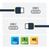 Cabo USB4 StarTech.com de 3 m (10 ft), 20 Gbit/s, cabo USB-C certificado USB-IF, 60W PD, 4K 120Hz DP 2.1, revestimento TPE, cabo USB-C preto