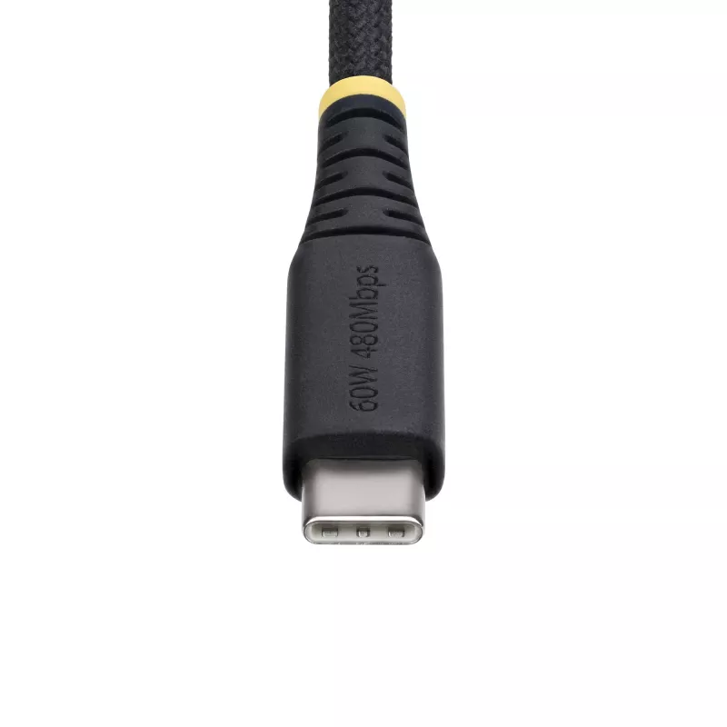 Cabo de carregamento USB-C StarTech.com de 1 m (3 ft), 60W (3A) PD, revestimento duplo de nylon/TPE entrelaçado, cabo de carregamento USB-C robusto, cabo de carregamento para portátil USB 2.0