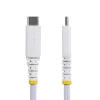 Cabo de carregamento USB-C StarTech.com de 3 m (10 ft) branco, 60W (3A) PD, revestimento duplo de nylon/TPE entrelaçado, cabo de carregamento USB-C robusto, cabo de carregamento para portátil USB 2.0