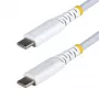 Cabo de carregamento USB-C StarTech.com de 30 cm (1 ft) branco, 60W (3A) PD, revestimento duplo de nylon/TPE entrelaçado, cabo de carregamento USB-C robusto, cabo de carregamento para portátil USB 2.0