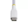 Cabo de carregamento USB-C StarTech.com de 30 cm (1 ft) branco, 60W (3A) PD, revestimento duplo de nylon/TPE entrelaçado, cabo de carregamento USB-C robusto, cabo de carregamento para portátil USB 2.0