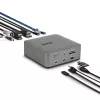 Docking station Thunderbolt 5 StarTech.com, DP/HDMI, dock para três monitores até 4K 144 Hz ou dois monitores 8K 60 Hz, 5 portas USB, carregamento de portátil 140 W