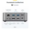 Docking station Thunderbolt 5 StarTech.com, DP/HDMI, dock para três monitores até 4K 144 Hz ou dois monitores 8K 60 Hz, 5 portas USB, carregamento de portátil 140 W