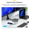 Docking station Thunderbolt 5 StarTech.com, DP/HDMI, dock para três monitores até 4K 144 Hz ou dois monitores 8K 60 Hz, 5 portas USB, carregamento de portátil 140 W