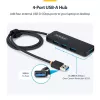 Hub USB-A de 4 portas StarTech.com, 5 Gbit/s, alimentação pelo bus, USB-A para 4x USB-A mini hub, cabo host extra longo de 61 cm, plástico PCR, hub USB portátil para secretária/portátil