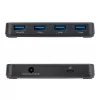 Hub USB-A de 4 portas StarTech.com, 5 Gbit/s, alimentação própria, cabo host 2 em 1 USB-C e USB-A, 1 porta de carregamento BC 1.2, fonte de alimentação de 24 W incluída, MacBook e Windows
