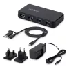Hub USB-A de 4 portas StarTech.com, 5 Gbit/s, alimentação própria, cabo host 2 em 1 USB-C e USB-A, 1 porta de carregamento BC 1.2, fonte de alimentação de 24 W incluída, MacBook e Windows