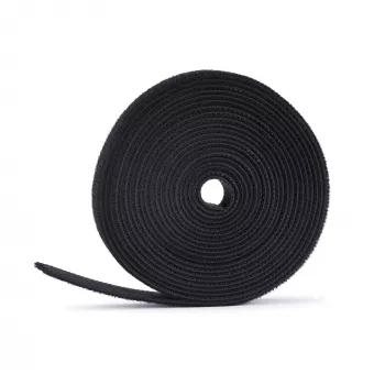 Rolo de fita adesiva de velcro StarTech.com 75 ft (22,8 m), 12,7 mm de largura, preto, abraçadeiras de cabos reutilizáveis cortáveis, fita de fixação, envoltórios de tecido ajustáveis, rolo grande