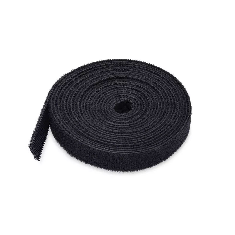 Rolo de fita adesiva de velcro StarTech.com 75 ft (22,8 m), 12,7 mm de largura, preto, abraçadeiras de cabos reutilizáveis cortáveis, fita de fixação, envoltórios de tecido ajustáveis, rolo grande