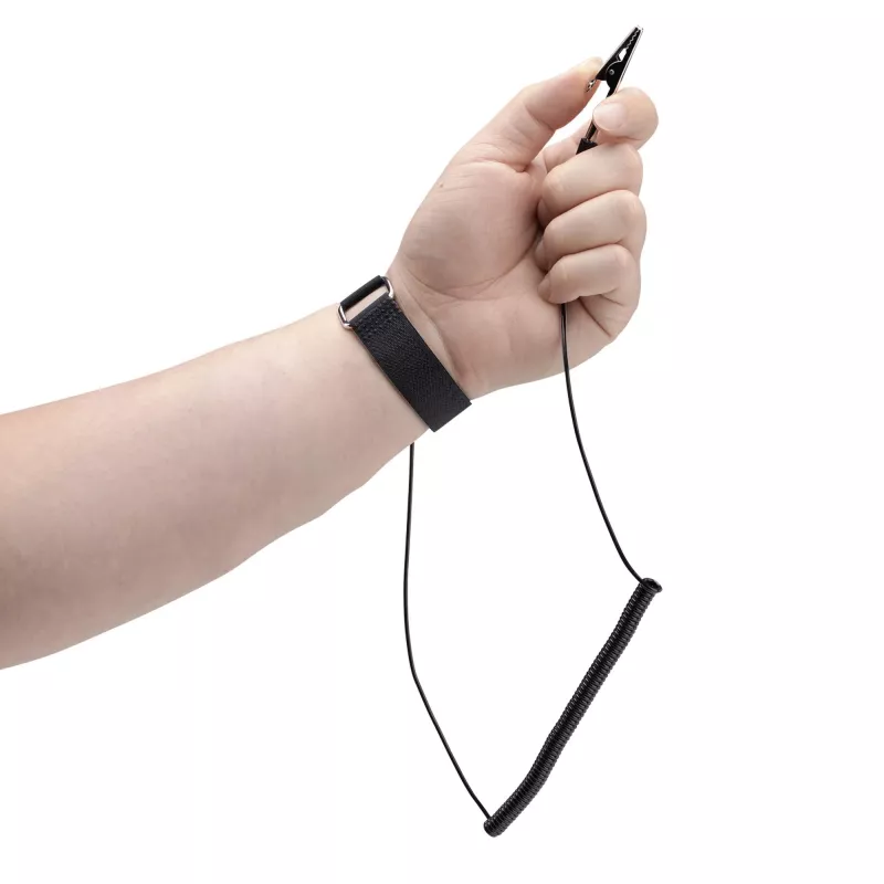 StarTech.com Pulseira antiestática com cabo de ligação à terra, pulseira ESD com cabo removível de 1,5 m, evita descargas eletrostáticas, ajustável, TAA