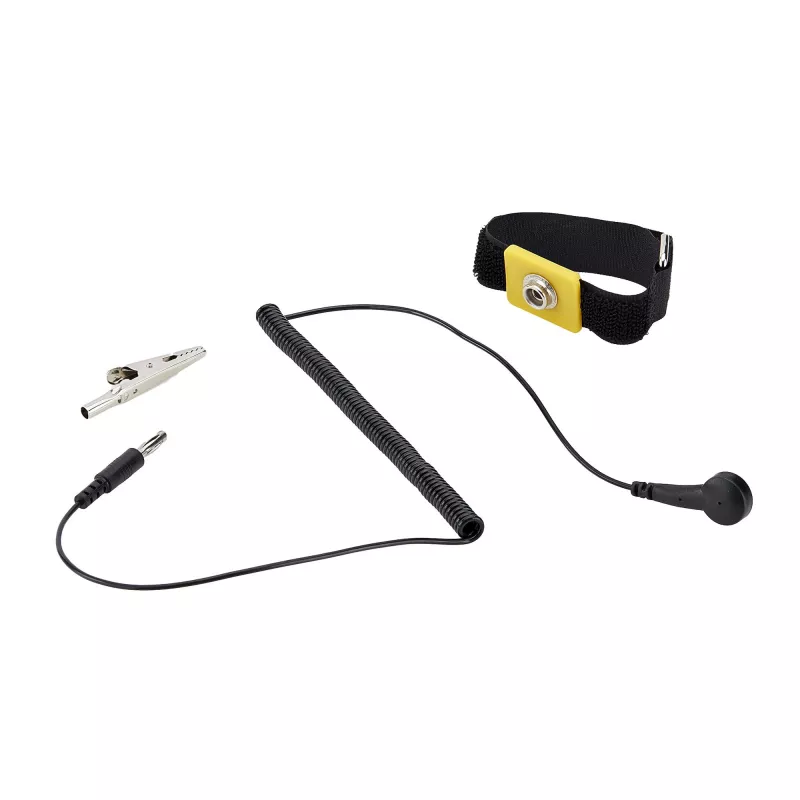 StarTech.com Pulseira antiestática com cabo de ligação à terra, pulseira ESD com cabo removível de 1,5 m, evita descargas eletrostáticas, ajustável, TAA
