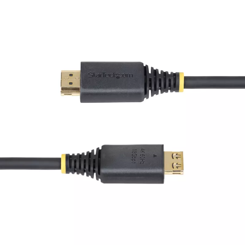 StarTech.com Cabo HDMI High Speed de 30 cm (1 ft) com fichas com retenção, 4K 60Hz/1440p 144Hz, HDR10/HDCP 2.2/ARC, 18Gbps, cabo HDMI UHD para TV/monitor/ecrã, revestimento TPE