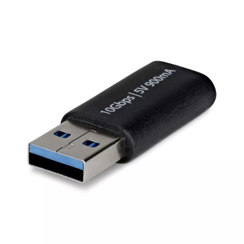 StarTech.com Adaptador USB-A para USB-C, conversor de ficha USB-A para conector fêmea USB-C, USB 10Gbps, 5V 900mA, adaptador USB para USB-C para carregadores/hubs USB-A