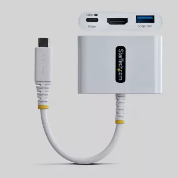 StarTech.com Adaptador multiporta USB-C para HDMI com carregamento PD de 140W, HDMI 4K 60Hz, hub USB 5Gbit/s, mini-dock para MacBook / Dell / Thinkpad / HP / iPad / tablets