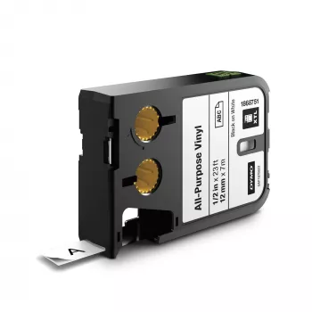 DYMO XTL Etiquetas de vinil multiusos | 12 mm x 7 m | Preto sobre branco