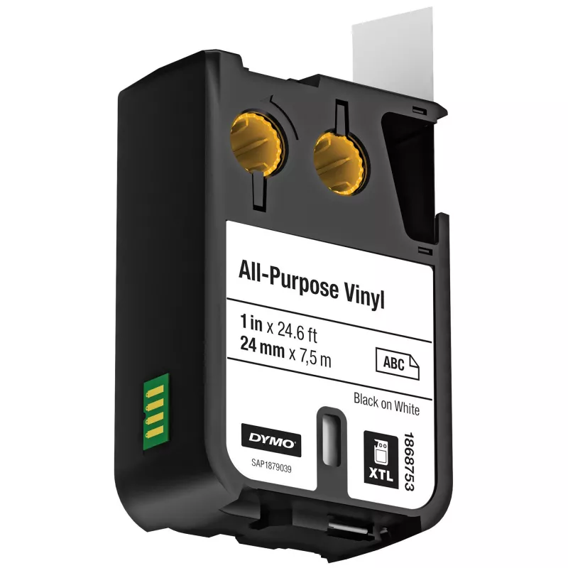 DYMO XTL Etiquetas de vinil multiusos | 24 mm x 7 m | Preto sobre branco